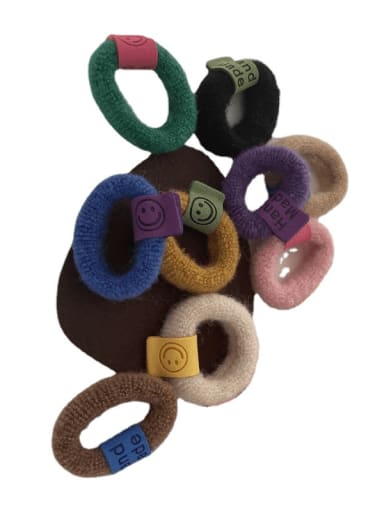 Minimalist velvet Smiley Candy colors Hair Rope/Multi-Color Optional