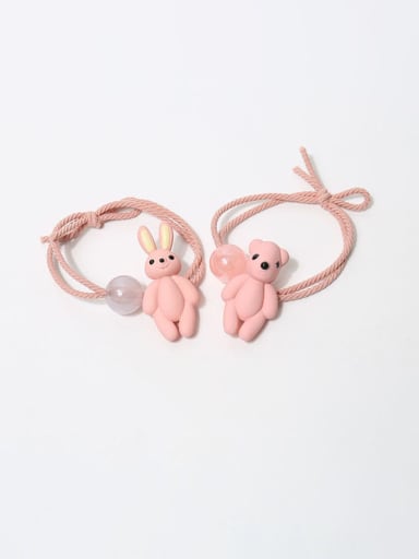 custom Plastic Cute Rabbit Pink Hair Rope