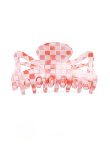 Plaid Pink PVC Minimalist Geometric Multi Color Jaw Hair Claw