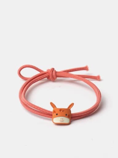 Orange square deer head Alloy Enamel Cute Cat  Multi Color Hair Rope