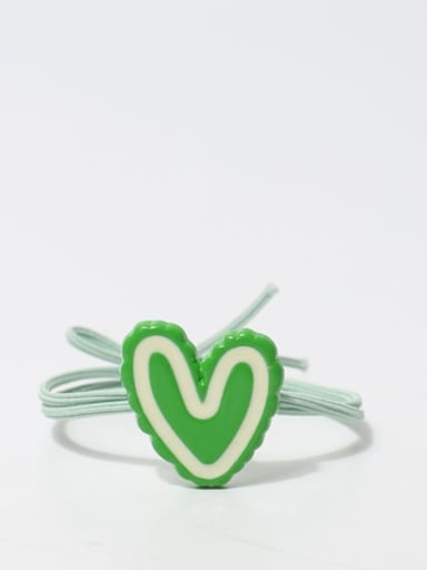 Green White Border Love Plastic Cute Heart Hair Rope