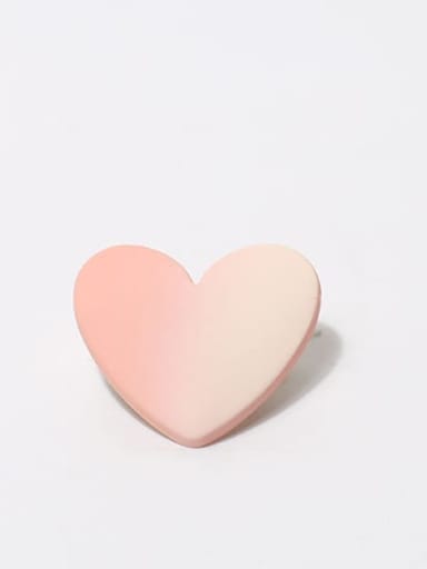 Pink Gradient 33x35mm Cute Heart Alloy Resin Hair Barrette