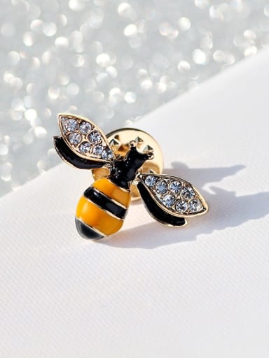 custom Alloy Rhinestone Enamel   Animal Cute Bee Brooch