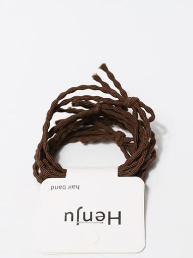 Brown 5-bar card Elastic rope Minimalist Hair Rope