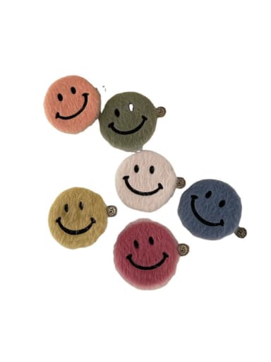 Cute velvet  Round smiley Hair Barrette/Multi-Color Optional