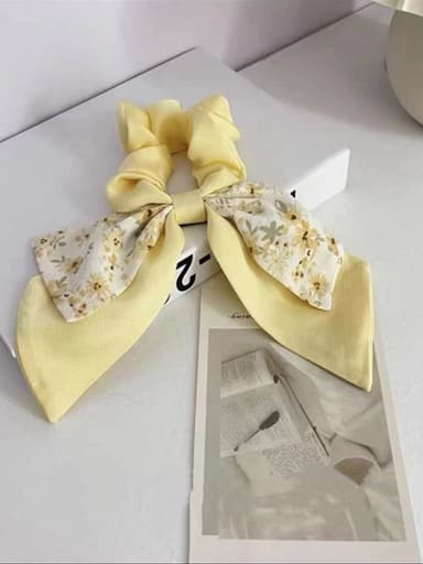yellow Fabric Minimalist Floral Bowknot Ribbon Multi Color Hair Barrette