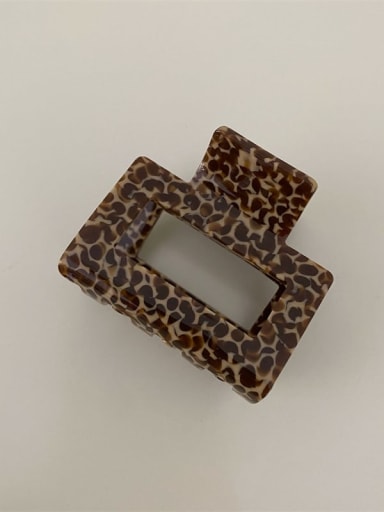 J176 B14 Small Square Coffee Cellulose Acetate Trend Geometric Jaw Hair Claw