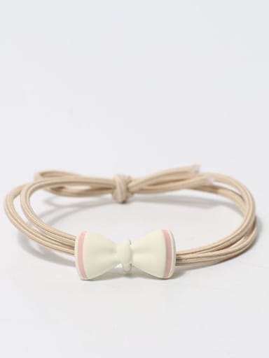 white Plastic Cute Bowknot Hair Rope
