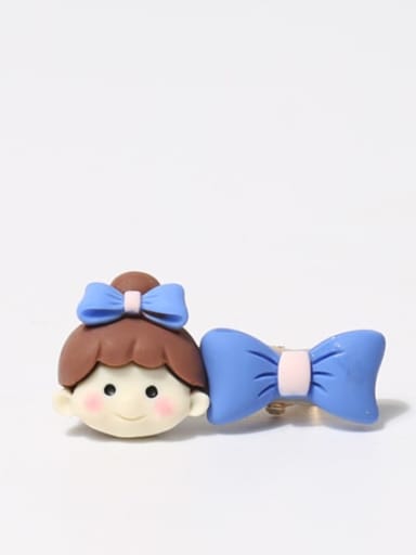 Blue bow girl Plastic Cute cartoon princess bow Hair Barrette