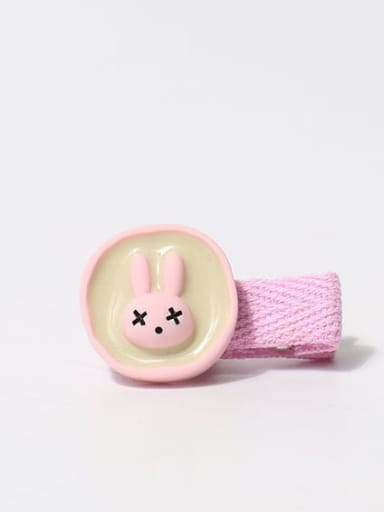 Round pink rabbit 21x36mm Plastic Cute Friut Hair Barrette