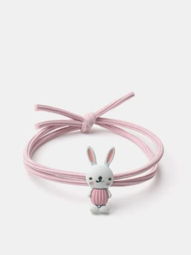custom Alloy Enamel Cute Rabbit  Pink Hair Rope