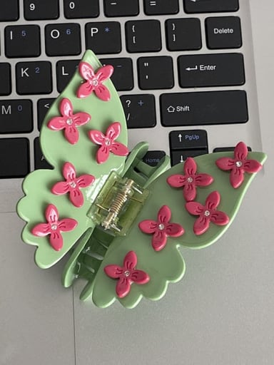 Green Butterfly Cellulose Acetate Trend Butterfly Alloy Jaw Hair Claw