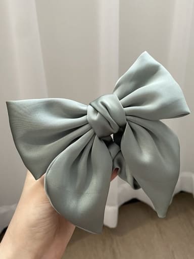Matcha green Satin Vintage French Cream Texture Girl Sweet Bow Hair Barrette