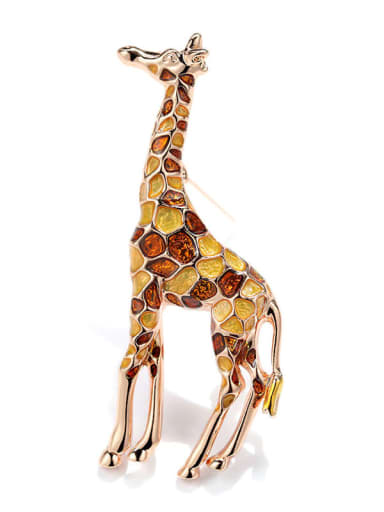 custom Alloy Enamel Cartoon Giraffe  Trend Brooch