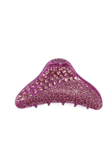 purple Acrylic Minimalist Geometric Alloy Rhinestone Multi Color Jaw Hair Claw