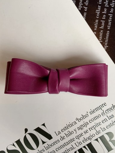 purple Trend Artificial Leather double bow Hair Barrette/Multi-Color Optional