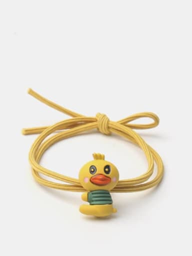 Yellow side sitting duck Alloy  Enamel Cute Rabbit Multi Color Hair Rope