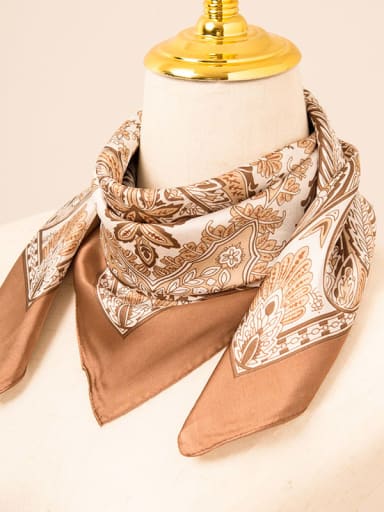 Women Spring Polyester Floral 70*70cm Square Scarf/Multi-Color Optional