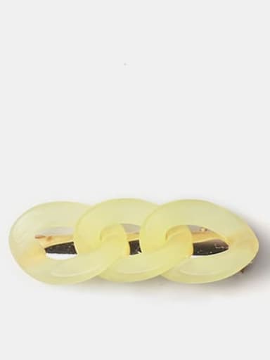 Yellow Glow Chain Hairpin Plastic Cute Geometric Alloy Hair Barrette