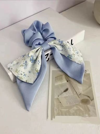 blue Fabric Minimalist Floral Bowknot Ribbon Multi Color Hair Barrette