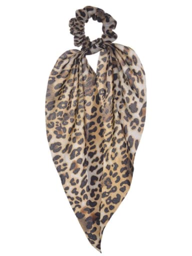 Vintage satin Leopard print triangle scarf Hair Barrette/Multi-Color Optional