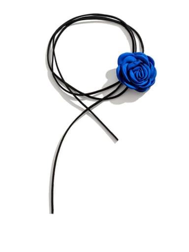 Multi Color Velvet Flower Minimalist Necklace