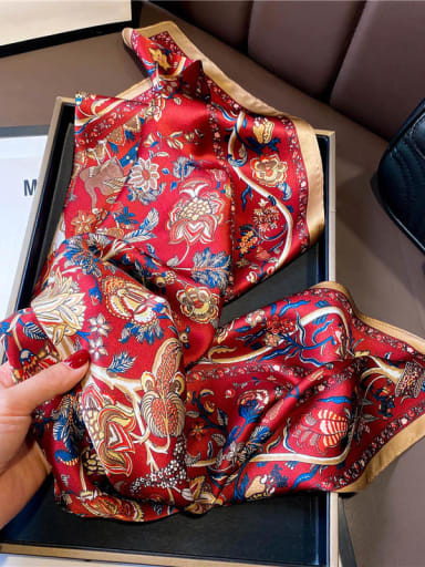 Women Spring 100% silk Floral Classical 68*68cm Square Scarf