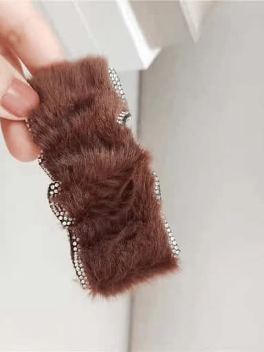 Vintage rabbit fur Heavy work diamonds Hair Barrette/Multi-Color Optional