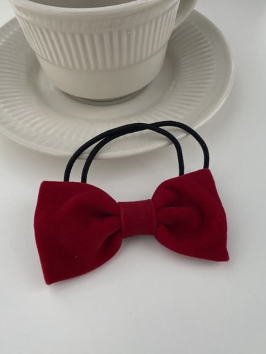 Hair rope Exquisite  velvet Bow Pearl Hair Clip/New Year Red