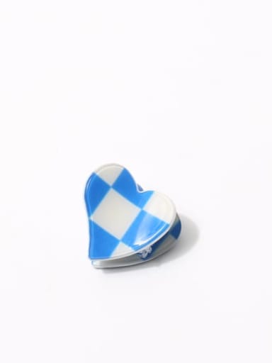 Dark blue lattice Acrylic Cute Heart Jaw Hair Claw