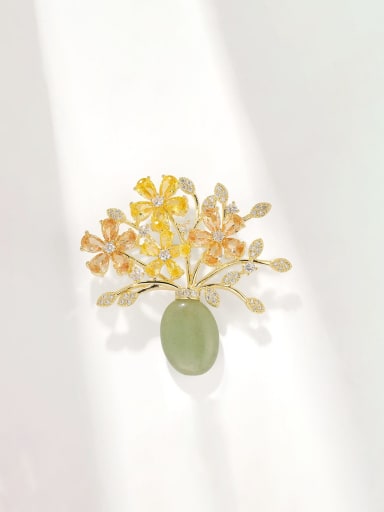 custom Alloy Freshwater Pearl Flower Dainty Brooch