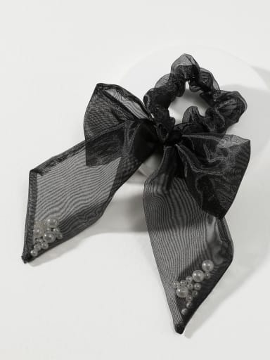custom Dainty Yarn Black Pearl Drape Mesh Hair Barrette/Multi-Color Optional