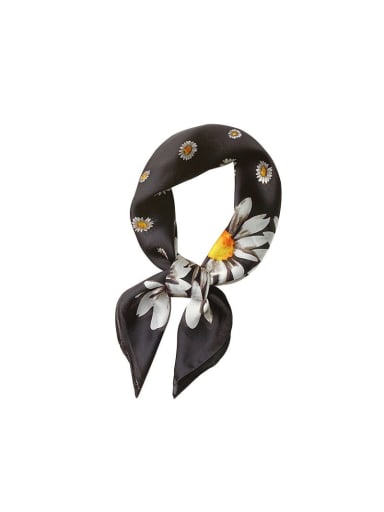 custom Women Spring Polyester Floral 70*70cm Square Scarf