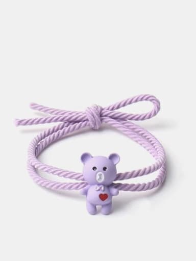 Love bear purple Alloy Cute Heart  Multi Color Hair Rope