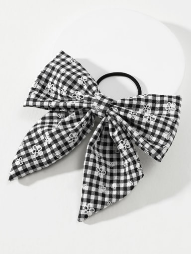 Trend Fabric Contrasting plaid two-tone large bow Hair Barrette/Multi-Color Optional