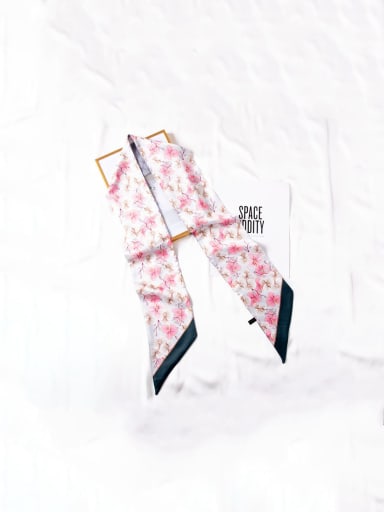 custom Women Spring Polyester Floral 150*14cm Rectangle Scarf