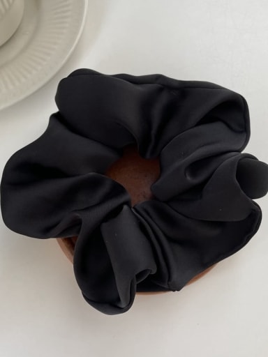 Black Large 6mm Satin Minimalist Flower Hair Circle