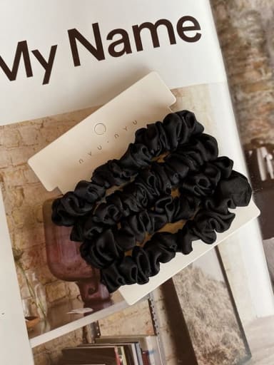 A all black Minimalist Silk Elastic rope Hair Barrette/Multi-Color Optional