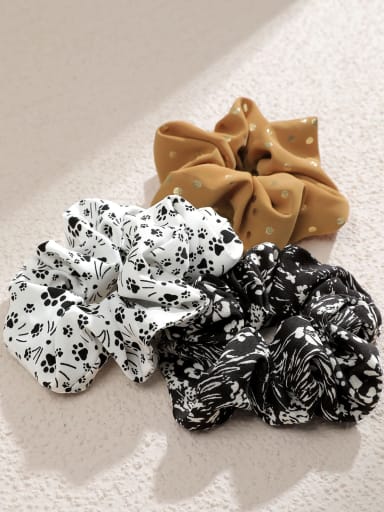 Vintage chiffon 3 suits mix and match elements puppy paw bronzing wave dot floral Hair Barrette/Multi-Color Optional
