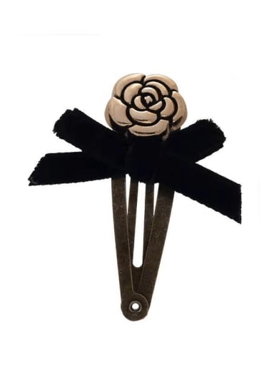 custom Vintage old roses ribbon bow Hair Barrette/Multi-Color Optional
