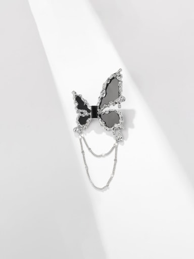 Alloy Crystal Acrylic Butterfly Vintage Brooch