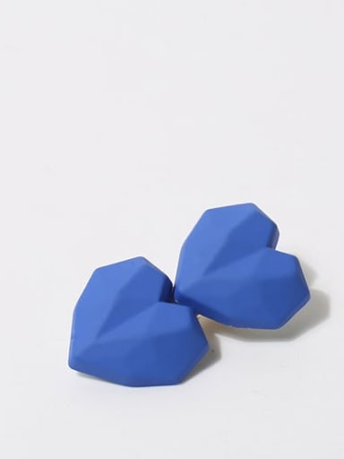 Blue Double Heart 42mm22mm Plastic Cute Heart Hair Barrette