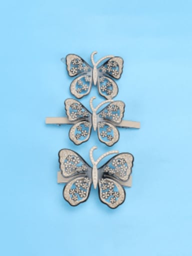 Alloy  Acrylic Minimalist Butterfly Rhinestone Hair Barrette