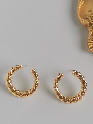 Copper Alloy Gold Geometric Minimalist Hoop Trend Korean Fashion Earring