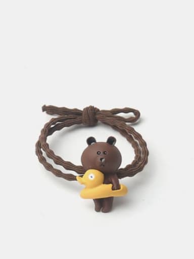 Little bear and his duck swimming circle Alloy Cute Rabbit  Multi Color Hair Rope