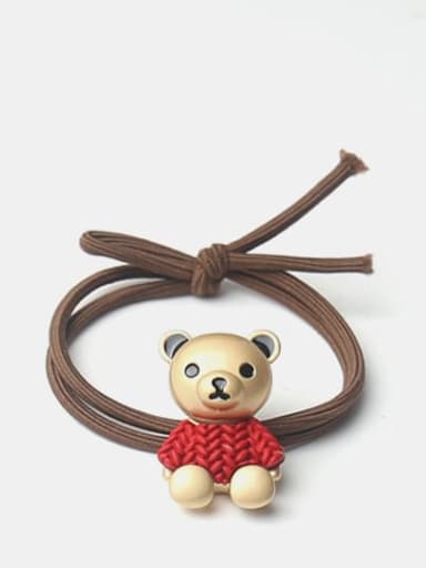 Red sweater bear Alloy Cute Black Sweater Bear  Hair Rope