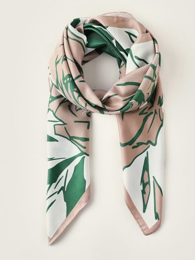 Women Spring Polyester Floral 90*90cm Square Scarf