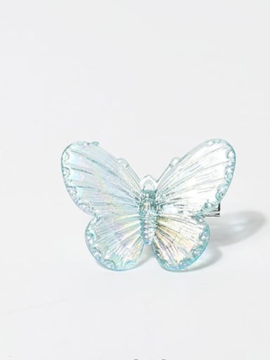 Blue transparent butterfly 30x40mm Plastic Cute Butterfly Hair Barrette/Multi-color optional