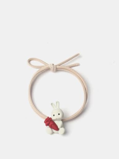 Alloy Enamel Cute Rabbit With Radish  Multi Color Hair Rope