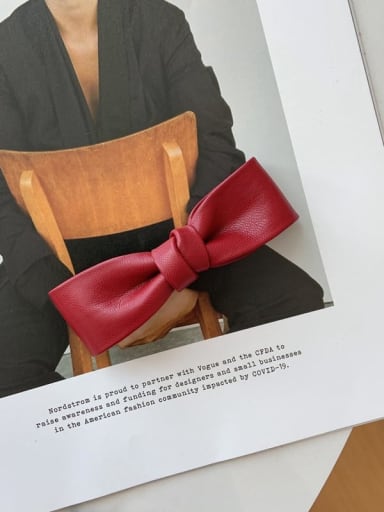 Vintage Artificial Leather bow tie Hair Barrette/Multi-Color Optional